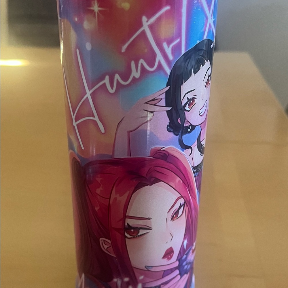 K-Pop Travel Tumbler in Pink and Rainbow - Picture 2 of 5